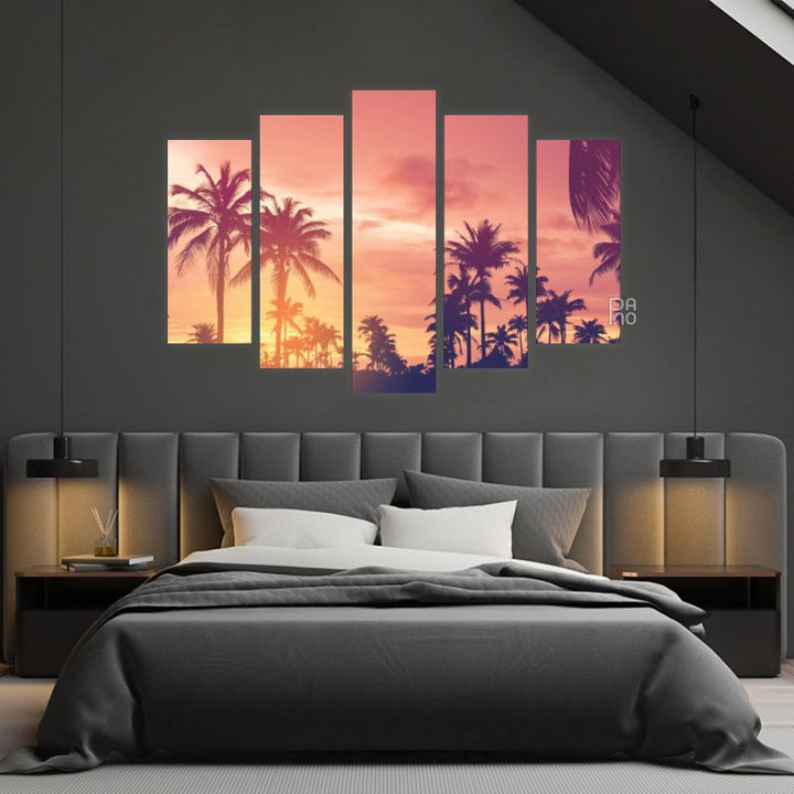 Tropical Palms at Sunset