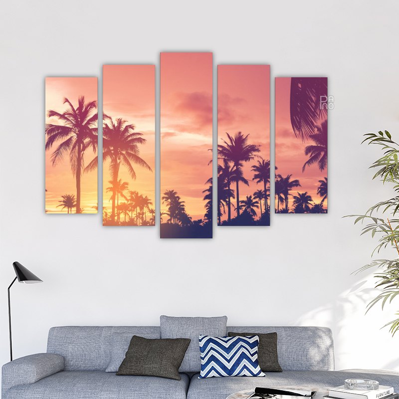 Tropical Palms at Sunset