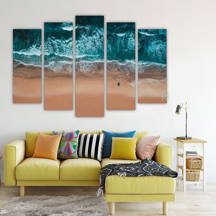 Beach with Turquoise Sea Waves