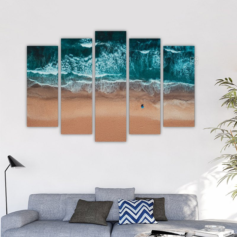 Beach with Turquoise Sea Waves