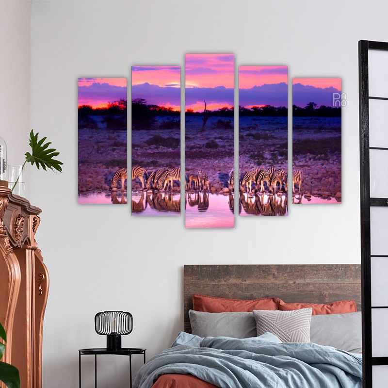 Zebras at Sunset
