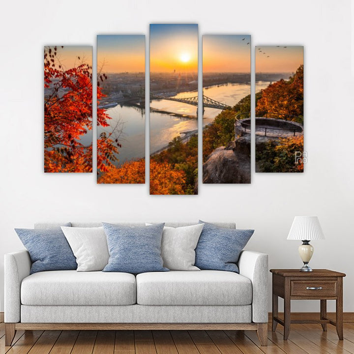 Beautiful sunrise over the river
