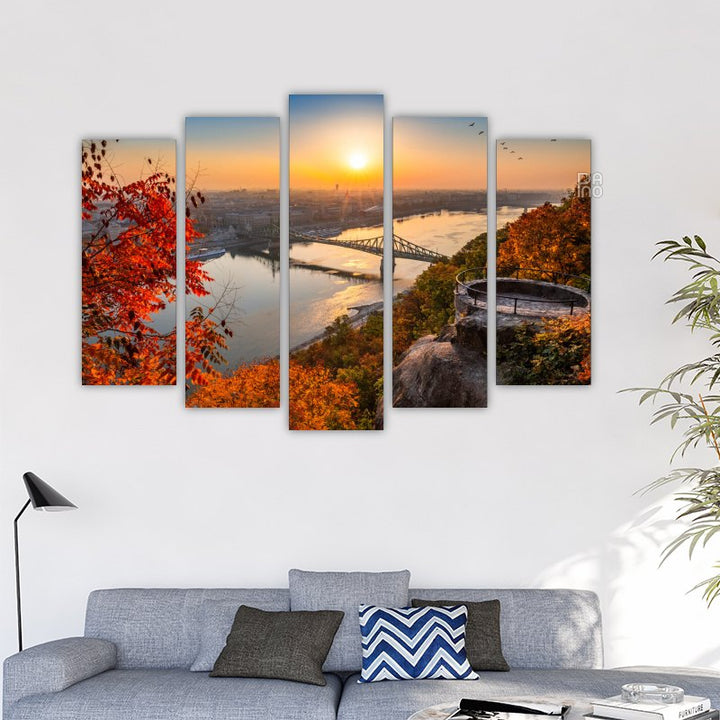 Beautiful sunrise over the river
