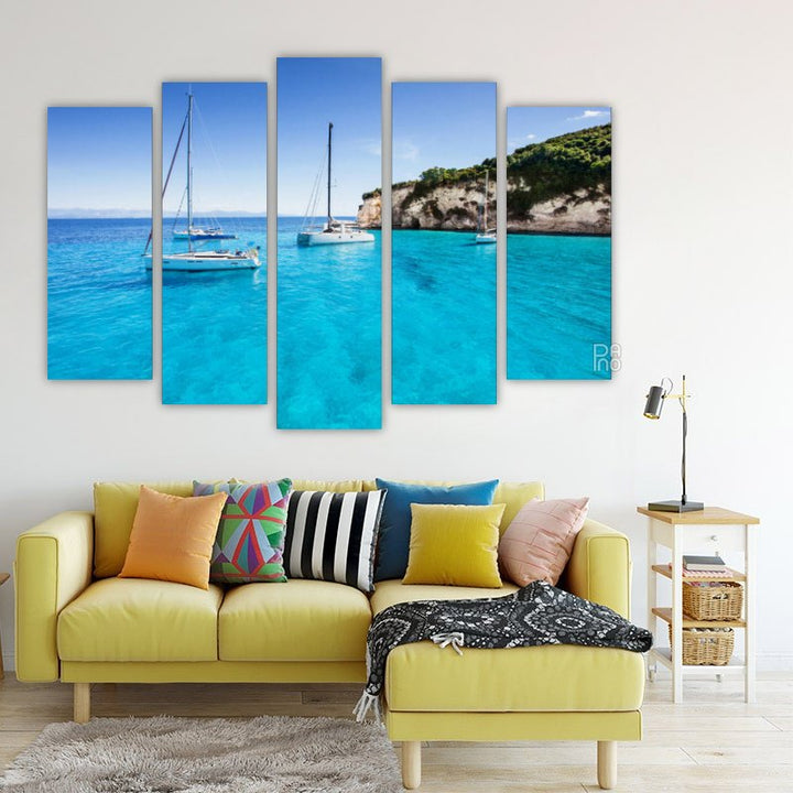 Sailboats in a beautiful bay
