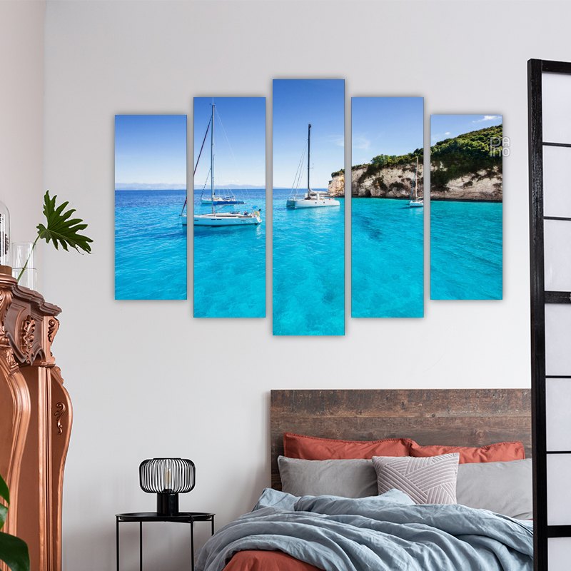 Sailboats in a beautiful bay