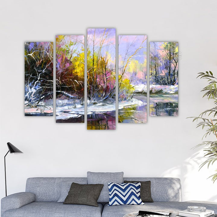 Winter landscape illustration