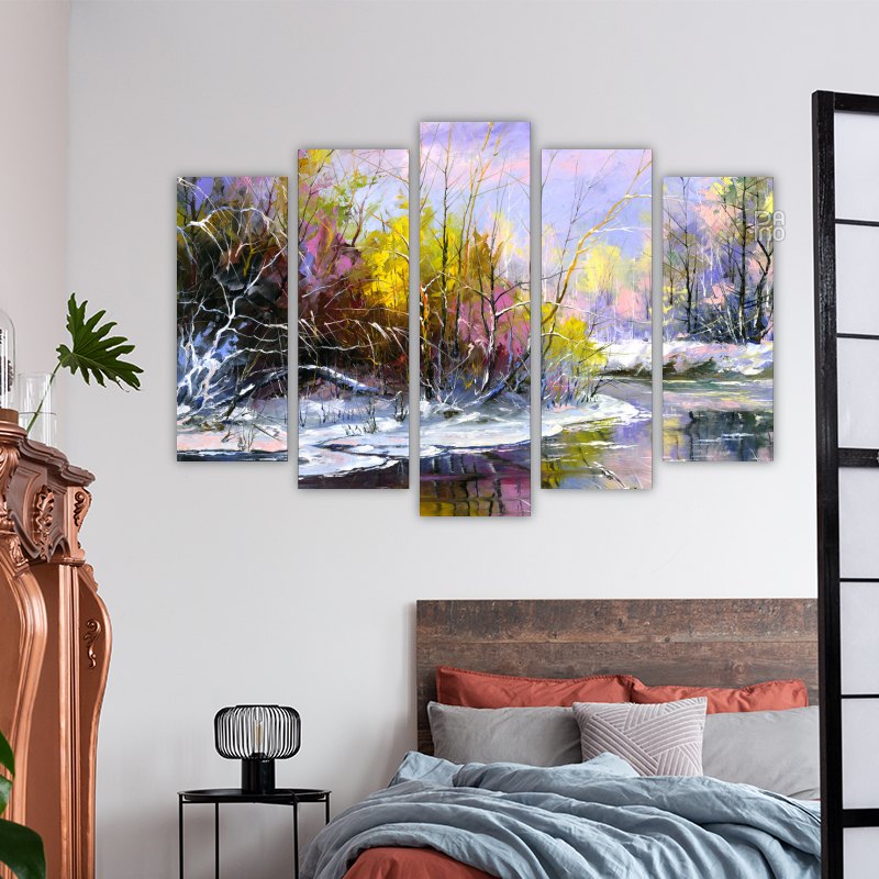 Winter landscape illustration