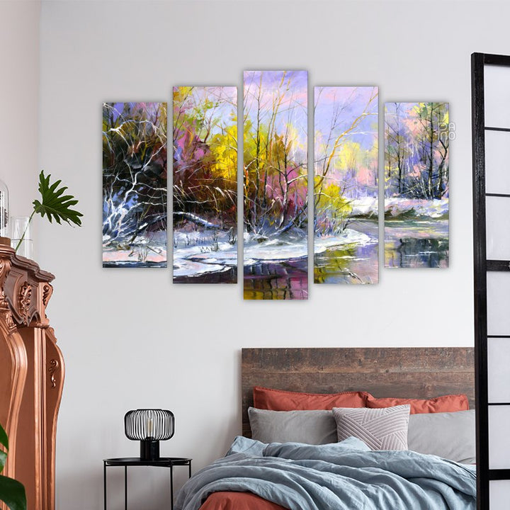 Winter landscape illustration