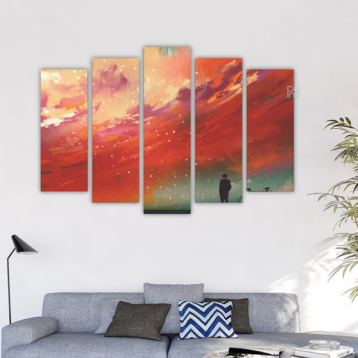 Red sky, illustration