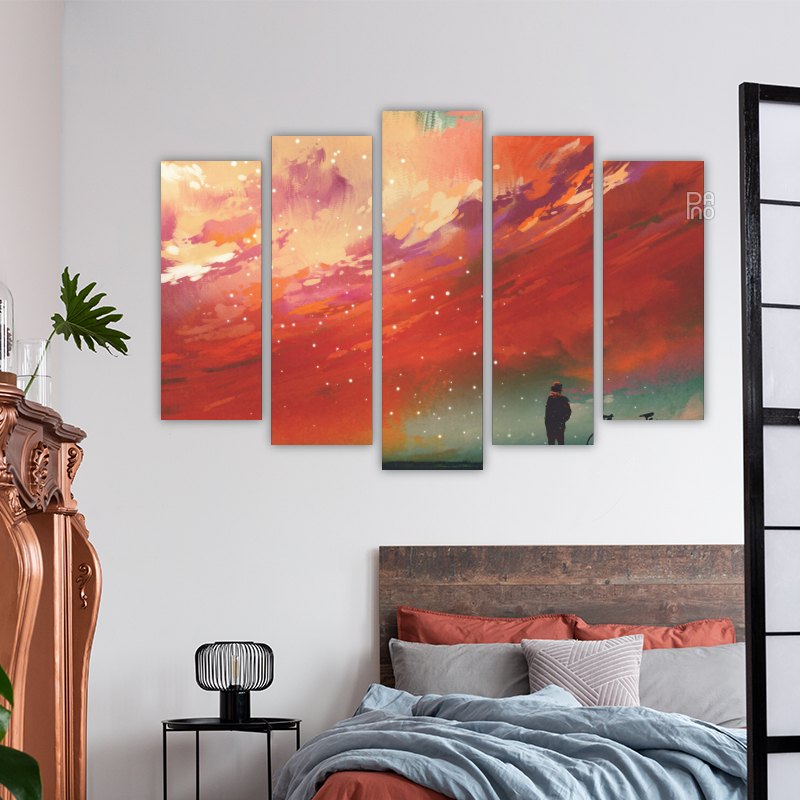 Red sky, illustration