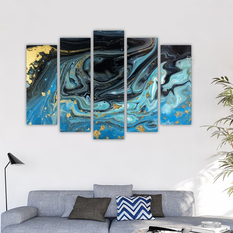 Blue and Black Marble Texture