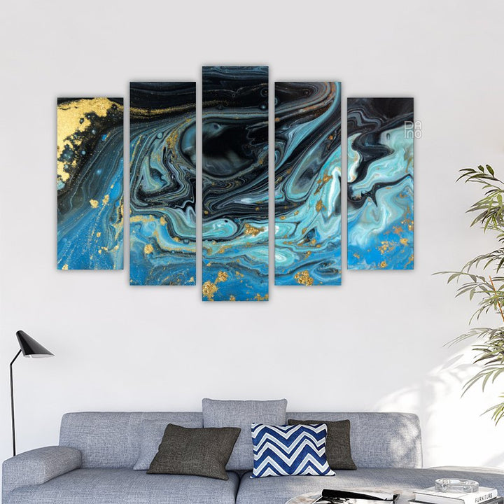 Blue and Black Marble Texture