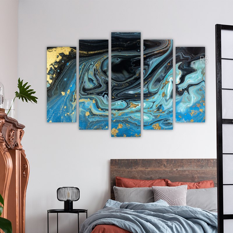 Blue and Black Marble Texture
