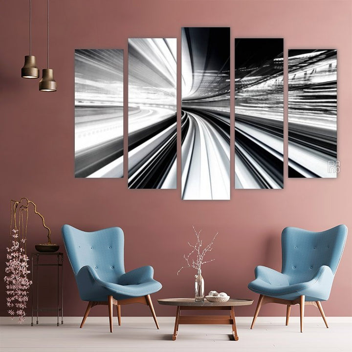 Abstract Black and White Tunnel