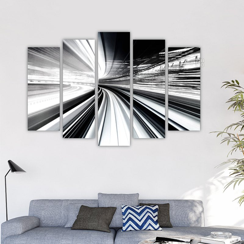 Abstract Black and White Tunnel