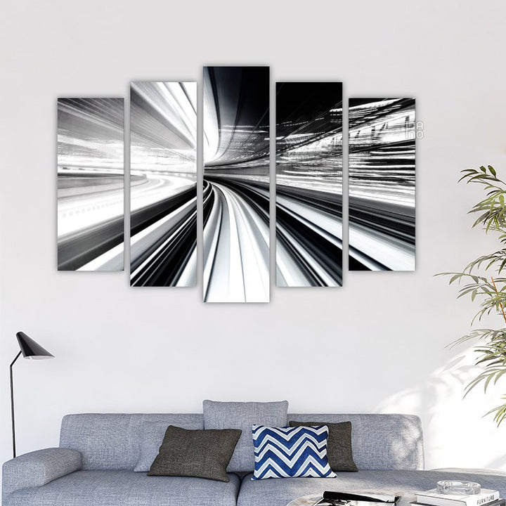 Abstract Black and White Tunnel