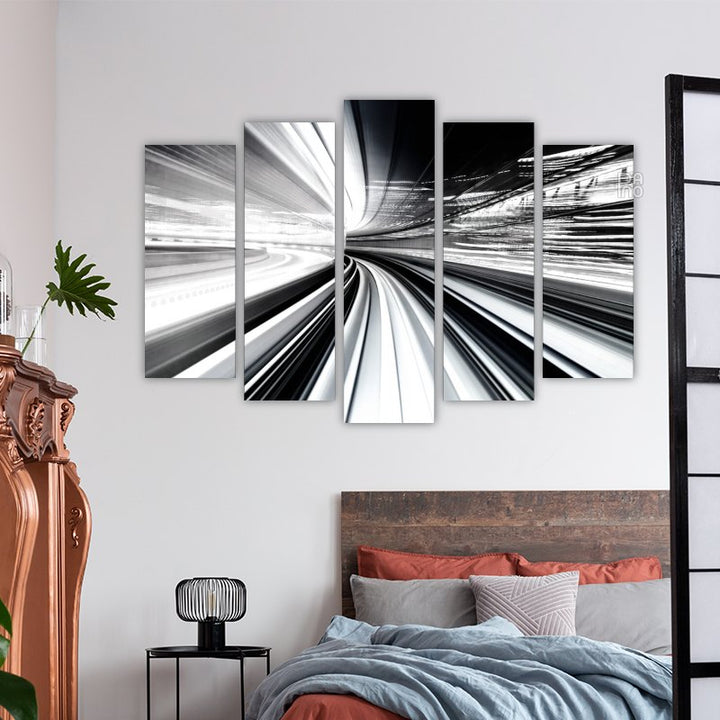 Abstract Black and White Tunnel