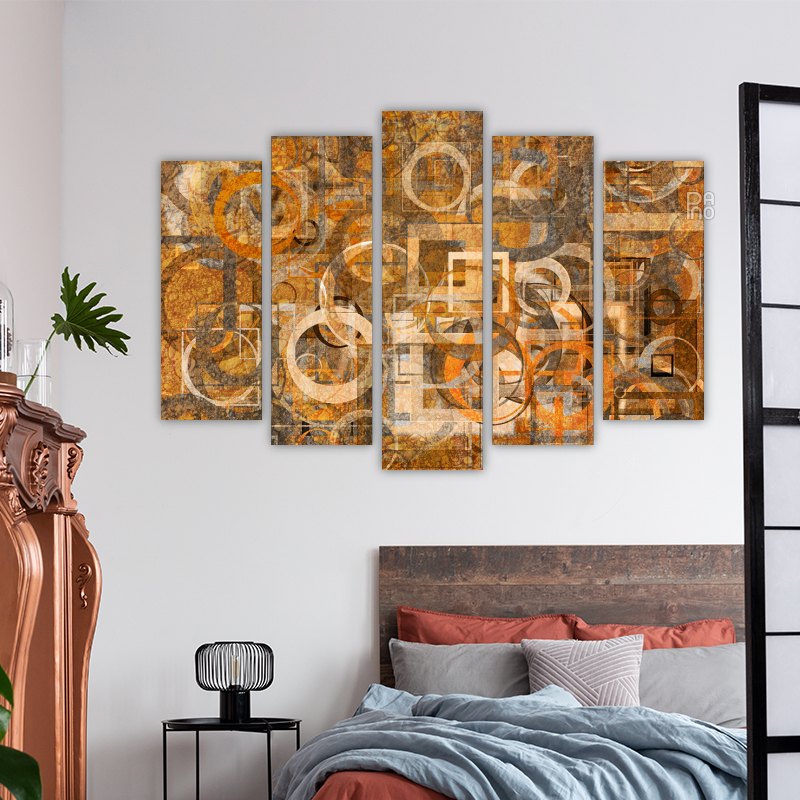 Golden abstraction with round elements