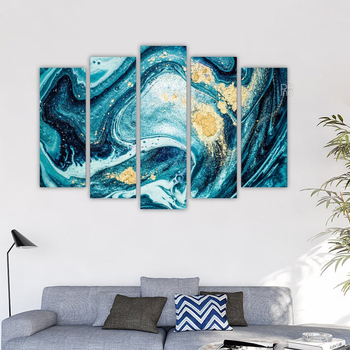 Abstraction in dark blue circles