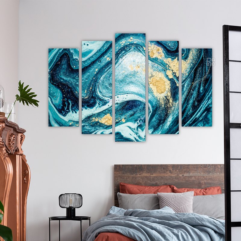 Abstraction in dark blue circles