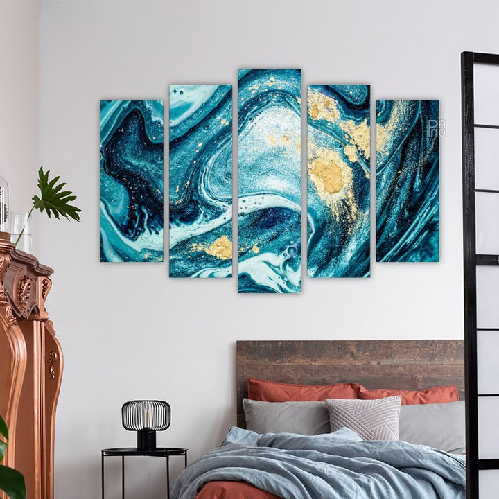 Abstraction in dark blue circles