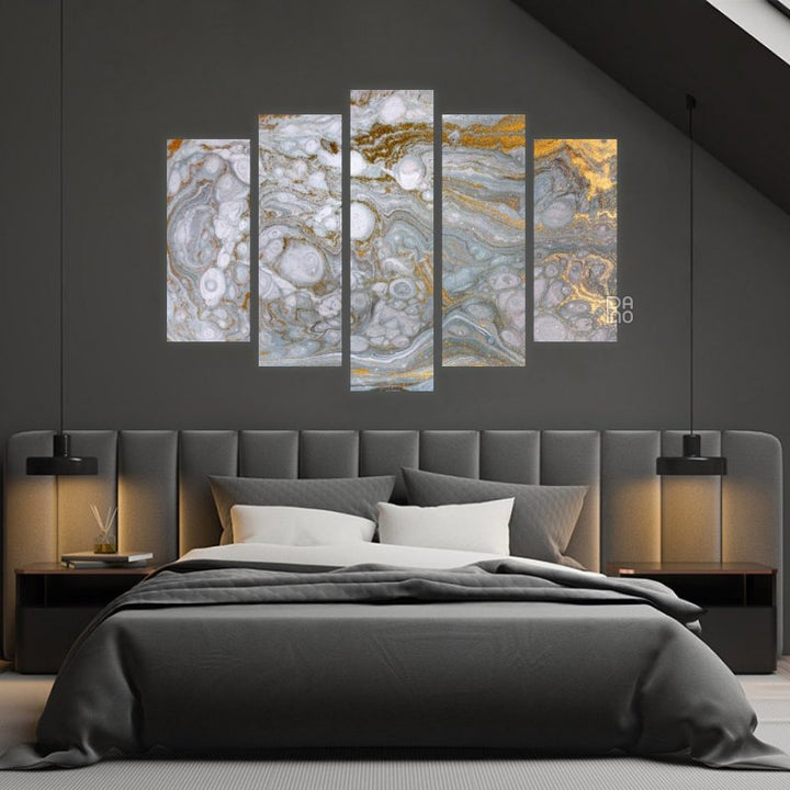 Abstraction in gold and white