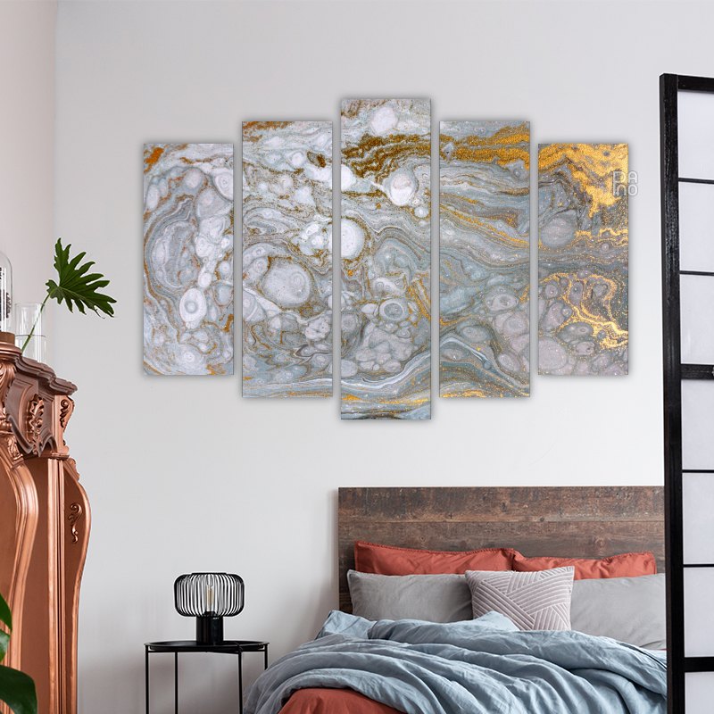 Abstraction in gold and white