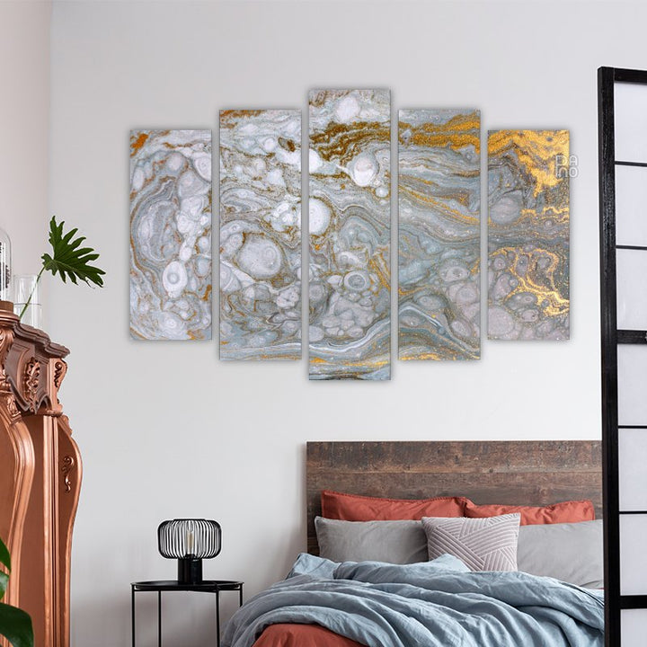 Abstraction in gold and white