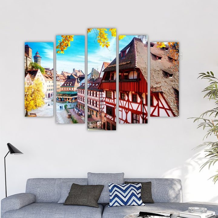 Nürnberg óvárosa, Németország történelmi panorámája – kemény alapú falidíszítés