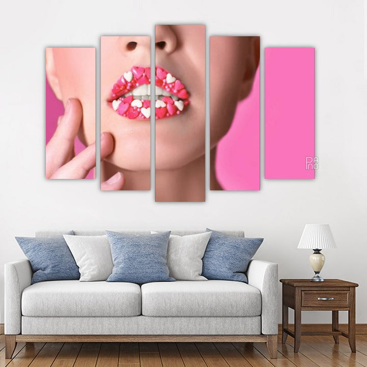 Lippen mit Herzen