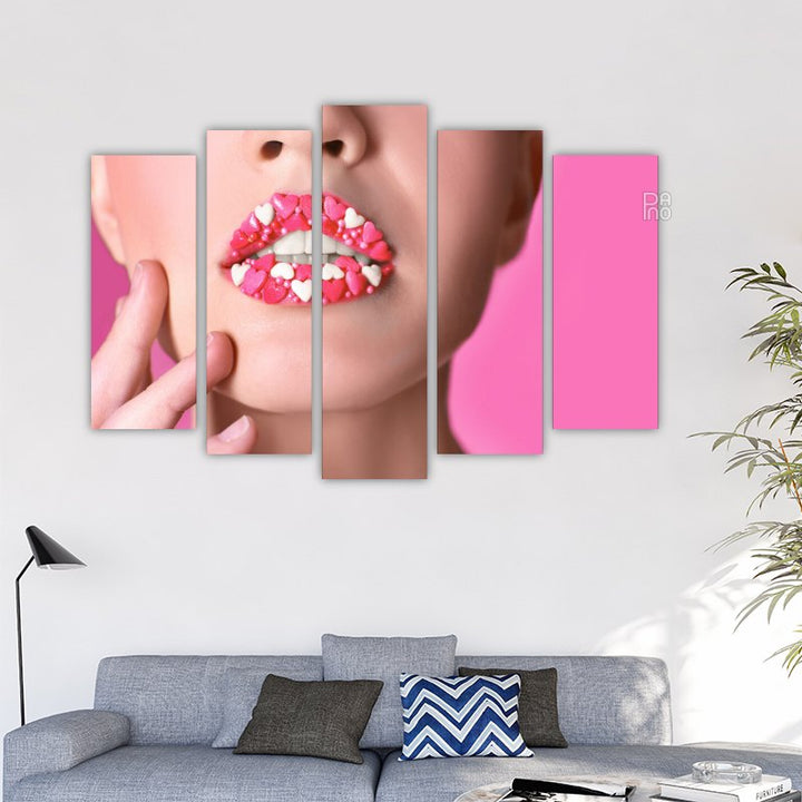 Lippen mit Herzen