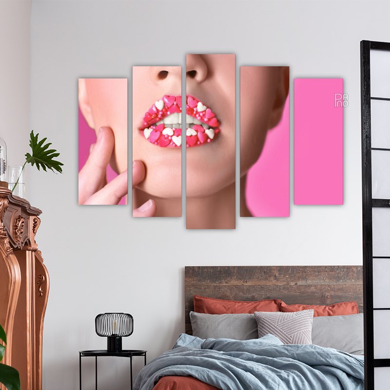 Lippen mit Herzen