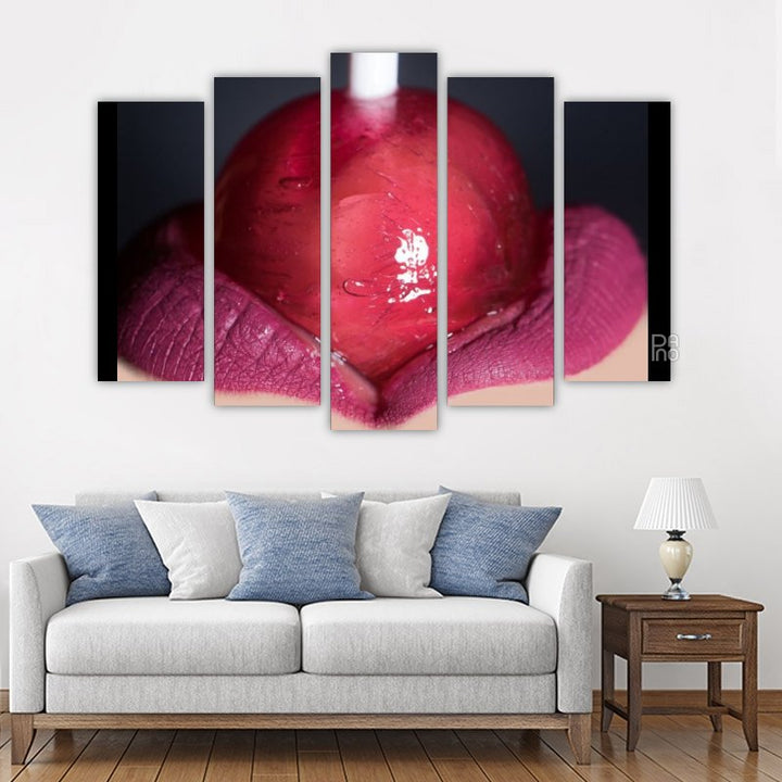Weibliche Lippen und Lutscher