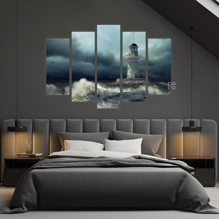 Lighthouse in a Stormy Sea