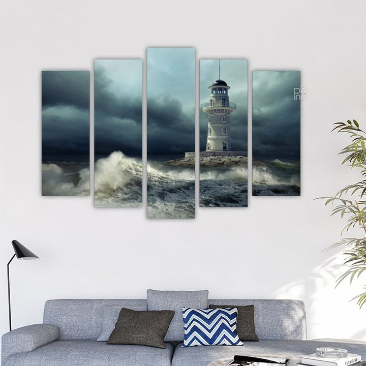 Lighthouse in a Stormy Sea