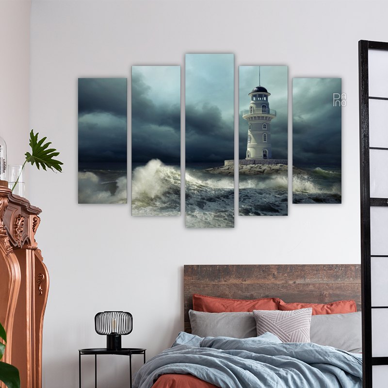 Lighthouse in a Stormy Sea