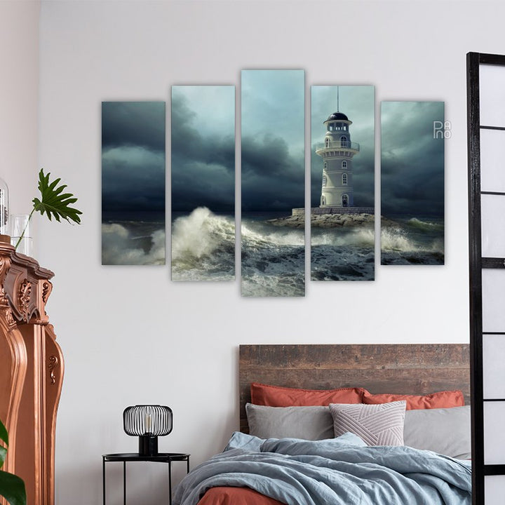 Lighthouse in a Stormy Sea