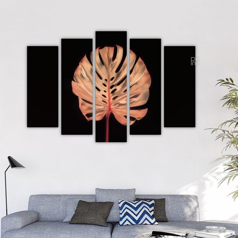 Monstera pe un fundal negru