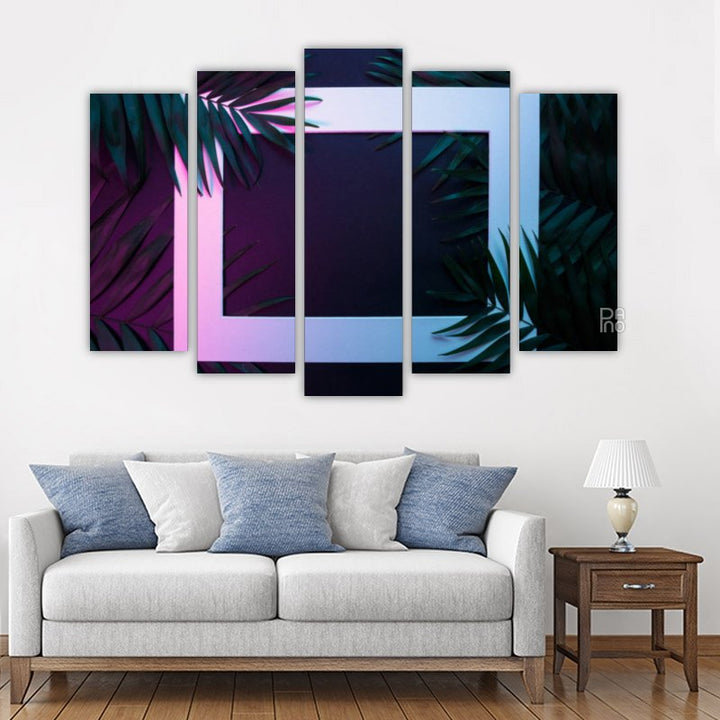 Palm leaves and frame