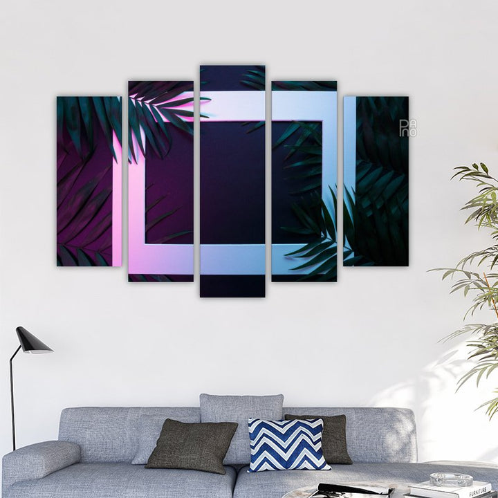Palm leaves and frame