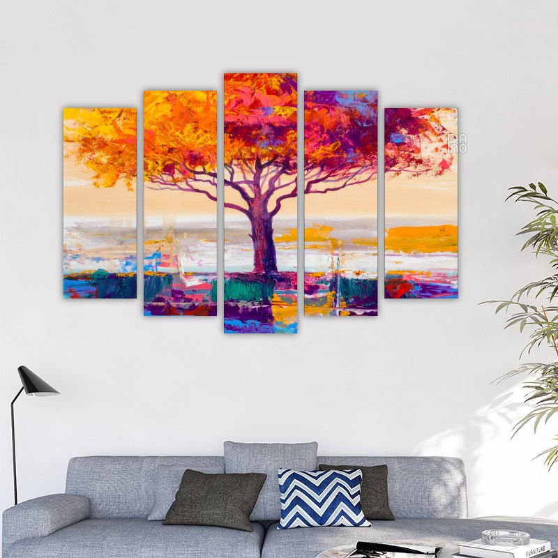 Landscape with oil painting