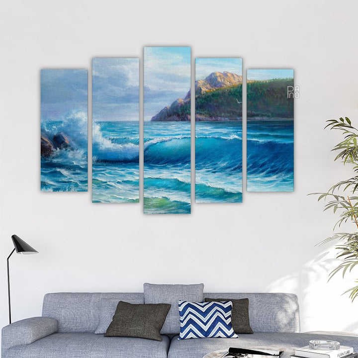 Morning with sea and waves