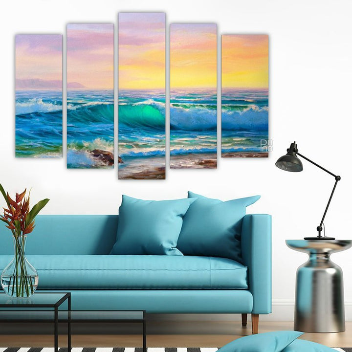Painting with sea waves