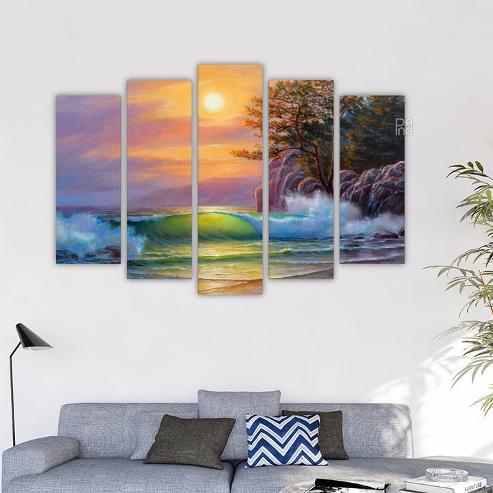 Morning sea and forest