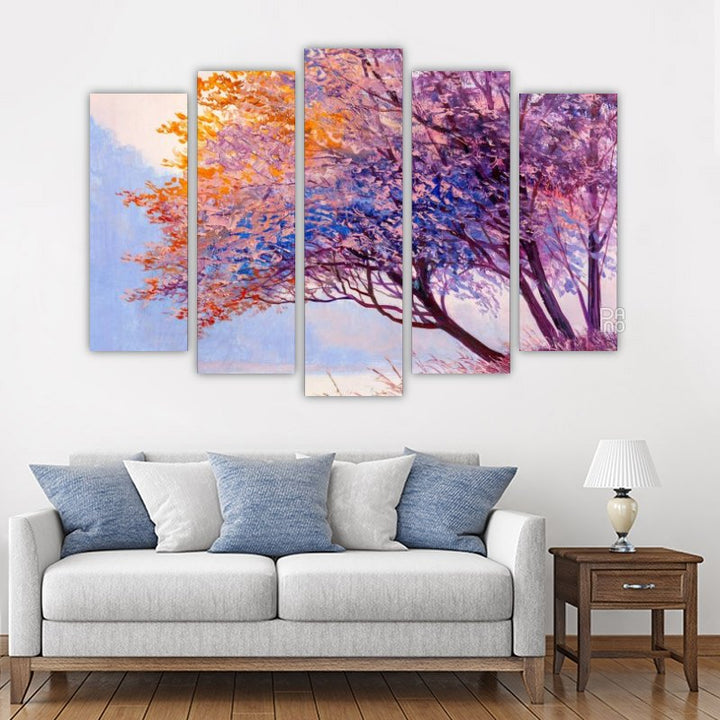 Landscape with colorful autumn forest
