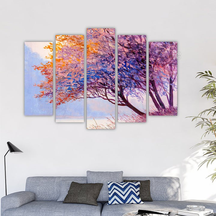 Landscape with colorful autumn forest