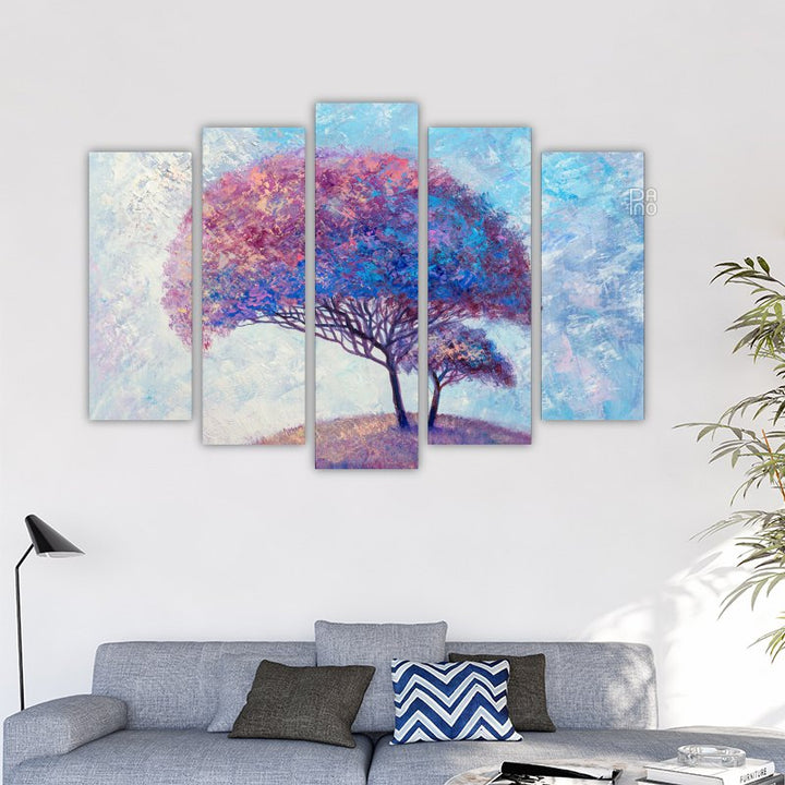 Landscape with colorful abstract trees