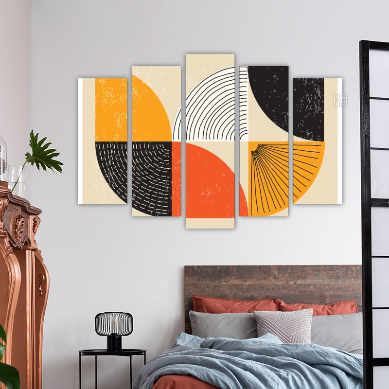 Minimalista geometriai elvont mintázat - kemény alapú falidíszítés