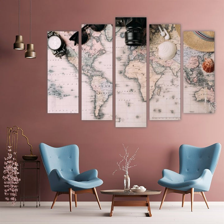 Vintage map of continents
