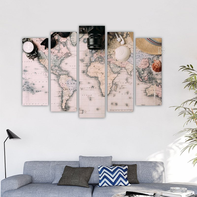 Vintage map of continents